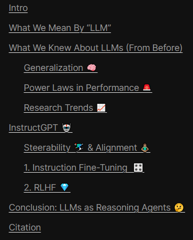 primer table of contents